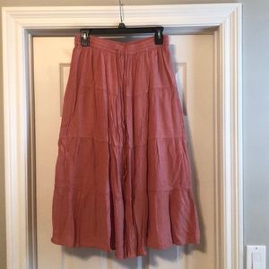 coral flowy skirt